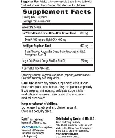 Fucoxanthin Weight Loss Capsules with Green Coffee Bean Extract - 90 Count - Buy Online on GoSupps.com