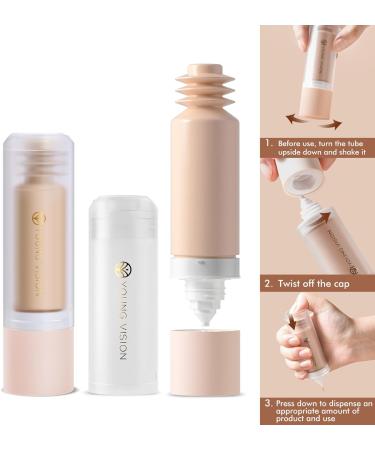 Long wear Liquid Foundation - Unique Downward Dispensing Design Smooth Texture Quick Drying Formula Lightweight & Bright Finish Ideal Base de Maquillaje for Flawless Skin (#02 1.35fl.oz./40ml) 40 ml (Pack of 1) #02 - Buy Online on GoSupps.com