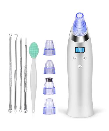Comezy Blackhead Remover Pore Vacuum with 4 Probes Electric Blackhead Removal Suction Extractor Kit Tools 5 Adjustable Suction LED Display USB Rechargeable-Facial Skin Cleaner for Men & Women