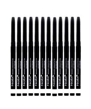 Beauty Spot (12pcs) Nabi Retractable Waterproof Eyeliner Pencil - Long Lasting Fade Resistant Formula - Quick Makeup Remover (White)