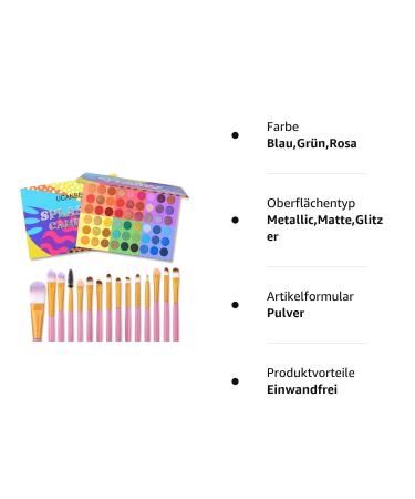 54 Color Eyeshadow Palette & 15 Piece Makeup Brush Set | 6-in-1 Glitter & Matte Eye Makeup Kit - International Shipping Available - Buy Online on GoSupps.com