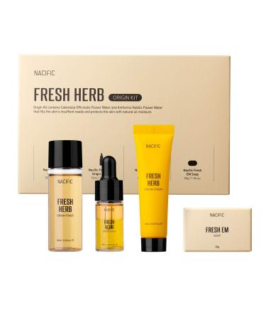 NACIFIC Fresh Herb Origin Kit (Toner Serum Cream EM Soap) Travel Size Skin Care Kit