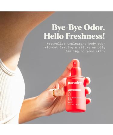Duradry Body Deodorant Spray - Aluminum Free Natural Odor Eliminator Unscented 3.4 Fl Oz - Shop Internationally - Buy Online on GoSupps.com