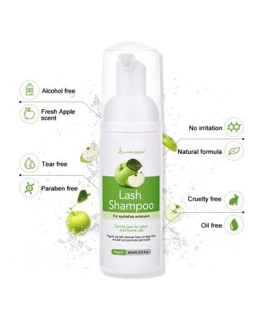 Lunamoon Eyelash Shampoo - Foam Cleanser for Eyelash Extensions | Soft 60ml Apple Formula for Oil & Makeup Removal - Buy Online on GoSupps.com