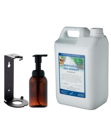 Claudius Soap dispenser 300 ml amber brown refillable + 5 liter Body Lotion Zen Moment refill including bracket