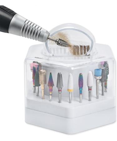 2 In 1 Nail Drill Bit Holder With Cleaning Brush 24 Holes Drill Bits Stand Display Organizer Drill Bits Organizer Box 2 In 1 Nail Drill Bit Holder With Cleaning Brush Nail Drill Bits Organizer Box White - Buy Online on GoSupps.com