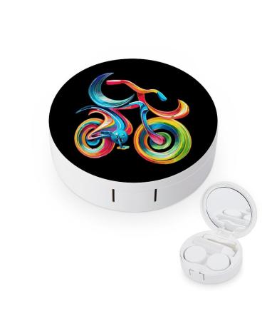 Pi Bike Colorful Contact Lens Case with Mirror Portable Cute Eye Contact Lens Box Travel Kit