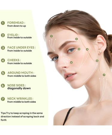 Jade Roller & Gua Sha Facial Tool 100% Natural Facial Stone Face Roller Face Massager for Skin Tightening Neck Eye Treatment Anti-aging Rejuvenate Remove Wrinkles and Puffiness (Green) - Buy Online on GoSupps.com