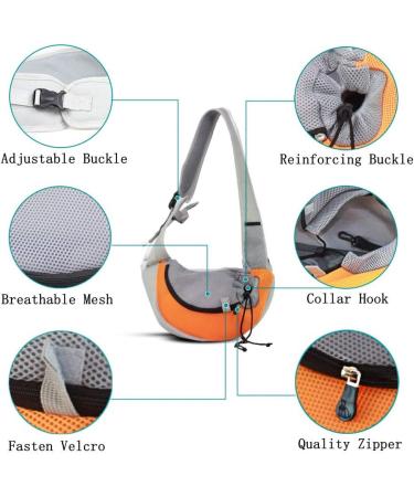 Petemoo Portable Dog & Cat Travel Shoulder Bag - Breathable Mesh Carrier for Pets Up to 5kg - Orange - Buy Online on GoSupps.com