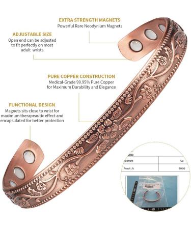 Shop Vintage Magnetic Copper Bracelets for Women - Arthritis Relief Jewelry with Magnets | CPB-0005AB - Buy Online on GoSupps.com