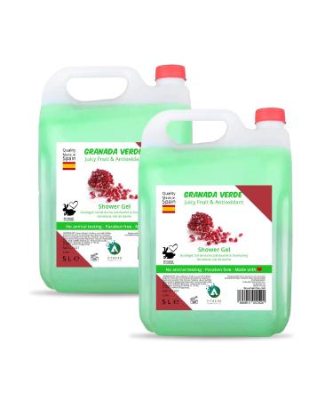Intercabo Soluciones SL Shower gel Pomegranate Set of 2 x 5L Moisturizing and refreshing body wash with fruity scent Gentle cleansing for daily use Large format for longlasting care