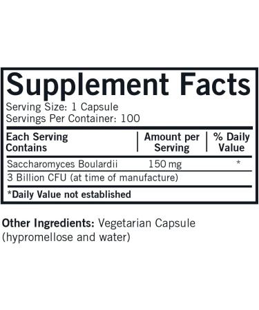 Kirkman Labs Saccharomyces Boulardii 100 Capsules - Probiotic Supplement for Digestive Health - Buy Online on GoSupps.com