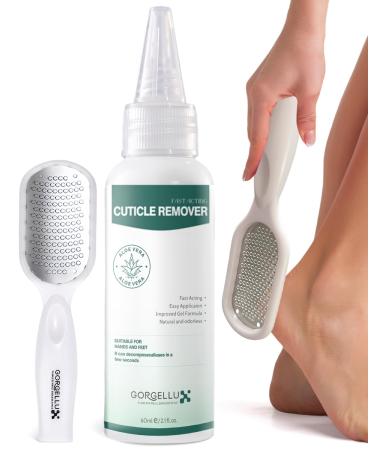 Gorgellux Callus Remover for Feet Callus Remover Gel & Foot File Kit Foot Callus Remover Gel Set for Dead Skin Salon Pedicure Spa Kit Callus Remover for Feet Gel White