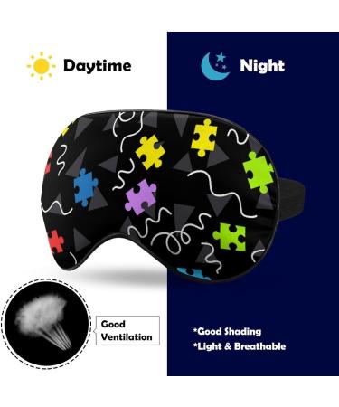 80s Memphis Puzzle Style Sleep Mask - Adjustable Eye Cover for Sleeping and Travel - Buy Online on GoSupps.com