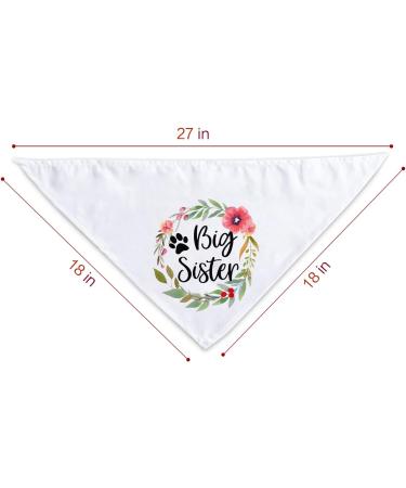 NTKIO Big Sister Pet Dog Bandana - Funny White Flower Pattern Plaid Cotton for Pregnancy Announcement and Gender Reveal - Dog Lovers Gift - Buy Online on GoSupps.com