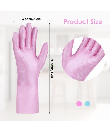 ASTER Thicken Rubber Washing Up Gloves - 2 Pairs, Skin-Friendly, Keep Warm, Medium Size - Ideal for Dishwashing and Kitchen Cleaning - Buy Online on GoSupps.com