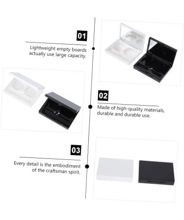 TOVINANNA 8pcs Eye Shadow Box Eyeshadow Pans 2 Grids Eye Shadow Eye Shadow Case Empty Eyeshadow Plastic White - Buy Online on GoSupps.com