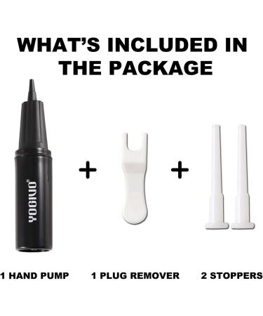 YOGIVO Exercise Ball Pump - Hand Air Pump for Stability Workout and Yoga Ball with 2 Valve Plugs and 1 Plug Remover - Easy Deflation Hand Pump - Buy Online on GoSupps.com