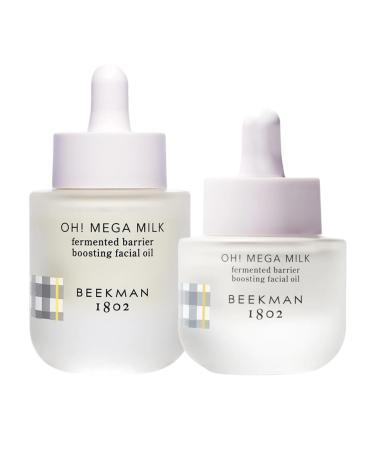 Beekman 1802 Oh! Mega Milky Oil Facial Oil Includes 1 fl oz & 0.5 fl oz Bottles Niacinamide & Vitamin C for Radiance & Barrier Support Fragrance Free Cruelty Free Packaging May Vary