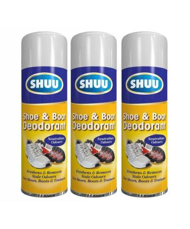 3 x 300ML Shoe & Boot Deodorant Spray Smell Remover for Foot Neutralizes Odor