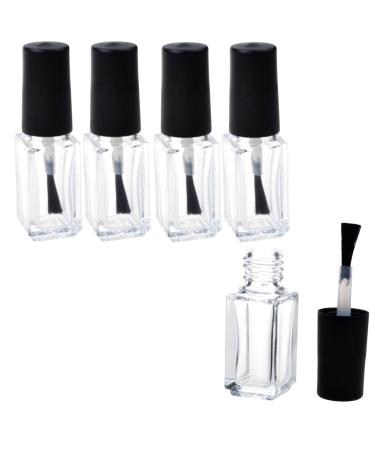 Adecco LLC Nail Polish Bottles  Empty Nail Polish Bottles with Brush Cap (5ml 5P) Clear Bottles - 5ml 5 Count (Pack of 1)