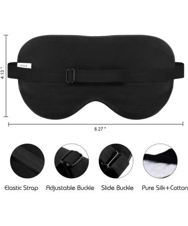 Jazzznap Natural Silk Sleep Mask - Super Smooth Black Blindfold for a Restful Sleep - Buy Online on GoSupps.com