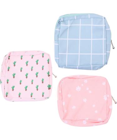 Exceart Storage Pocket Set - 3pcs Menstruation Pad Pouches | Portable Sanitary Napkin & Travel Cosmetic Bags for Teens - Buy Online on GoSupps.com