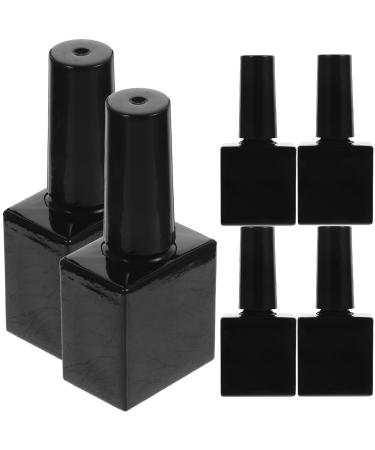 Toyvian Lot de 6 Flacons de Vernis Ongles Vides en Verre 10 Ml Noir avec Pinceau Flacons Rechargeables Compacts pour Gel Vernis Classique pour Voyage et Usage Professionnel