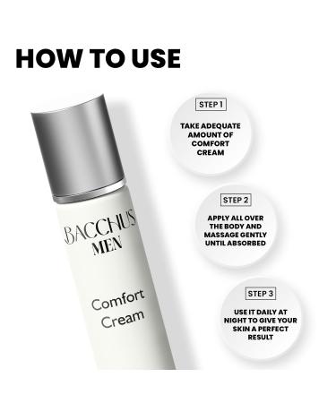 Bacchus Men Comfort Body Cream - Deep Moisturizing & Hydrating Natural Cream for Dry Sensitive Skin | Organic Coconut Arnica Aloe Ivy Extract | USA Made | 4 oz - Buy Online on GoSupps.com