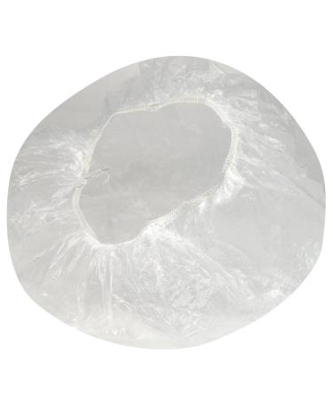 Disposable 100 Pcs Plastic Waterproof Clear Shower Caps Bath Shower Hair Caps For Women and Men