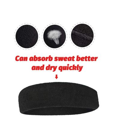 Liujzzj 3 Pack Sports Headband - Non-Slip Moisture-Wicking Cotton for Men & Women - Elastic Hair Bands for Athletics - Buy Online on GoSupps.com