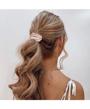 Brinie Beaded Boho Hair Ties - Champagne Weave Scrunchies (Pack of 2) - Buy Online on GoSupps.com