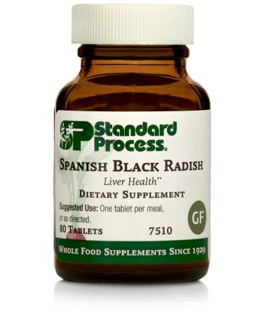 Standard Process Spanish Black Radish - Whole Food Detox  Liver Support  Digestion and Digestive Health  Gallbladder Support with Honey and Vitamin C - Vegetarian  Gluten Free - 80 Tablets 80 Count (Pack of 1)