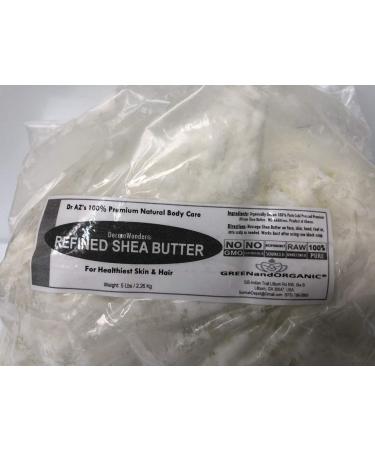 Premium 100% Natural White Refined African Shea Butter 5Lbs - Organic Grade A Ghana - Cold Pressed for Skin, Hair & Scalp - Non GMO - Green & Organic - Buy Online on GoSupps.com