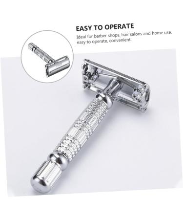 Minkissy Manual Double Edge Safety Razor for Men - Classic Metal Handle Perfect for Beard Shaping & Grooming - Buy Online on GoSupps.com