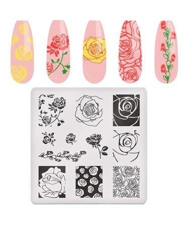 Summer Nail Stamping Plates Set with Stamper & Scraper - 10 Image Templates for Manicure DIY - Animal, Flower, Lace Designs - Includes Storage Bag - Buy Online on GoSupps.com