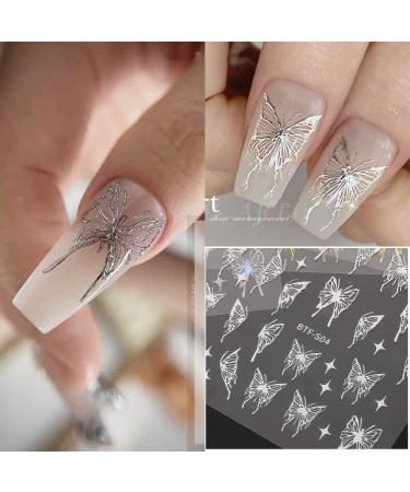 3D Holographic Butterfly Nail Art Sticker - 4 Sheets Laser Shiny Butterflies Nail Charms - Spring Nail Art Decoration for Women - Buy Online on GoSupps.com