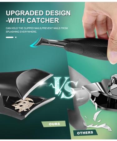 Toenail Clippers with Catcher - Best Podiatrist Tool for Ingrown Thick Toenails | Stainless Steel Precision Nippers for Men & Seniors - Buy Online on GoSupps.com