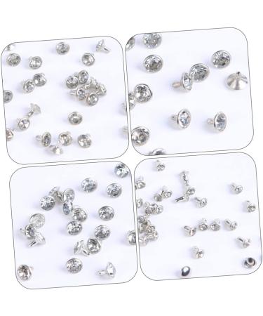 NUOBESTY 200 Sets Diamond Stud Rivets Silver Luggage Leather Studs DIY Accessories Leather Goods Clothing 1X1X1CM As Shown - Buy Online on GoSupps.com