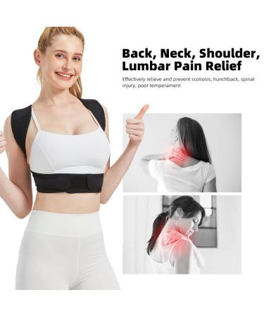 BraceTop Posture Corrector for Men and Women - Pain Relief Back Brace with Adjustable Support - Comfy Shoulder and Neck Brace - Upper Back Straightener for Clavicle and Spine - S/M Size - Buy Online on GoSupps.com