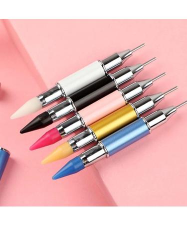 Nail Point Drill Pen Dual Heads Crystal Beads Picker Dotting Wax Pencil Manicure Art Tool White Brushes - Buy Online on GoSupps.com