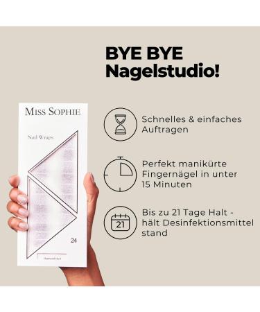 Original Miss Sophie Nail Foils - 24 Ultra-Thin Glitter Stripes for Stunning Nails | Diamond Dust Color Gradient for Finger & Toenails | Long-Lasting Stick on Natural & Painted Nails - Buy Online on GoSupps.com