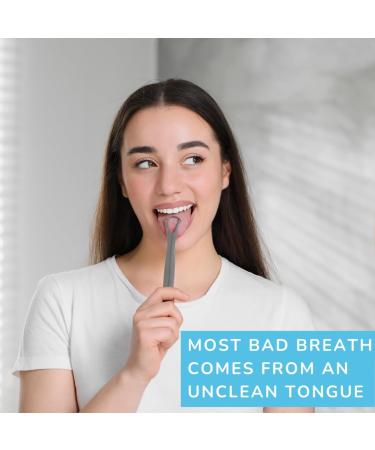 GreenMingle Tongue Scraper for Adults (2Pcs Oral Care Pack) Stainless Steel Tongue Cleaners Reduce Bad Breath 100% Metal Tough Scrapers Men and Women Hygiene Product - Buy Online on GoSupps.com