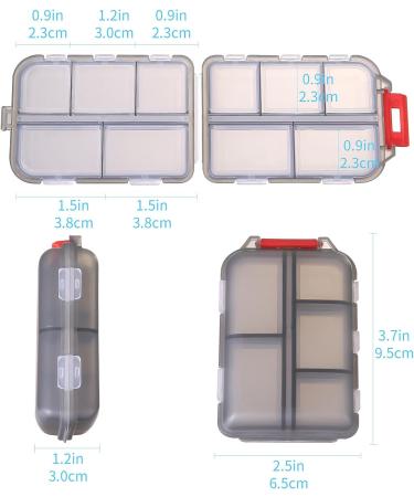 Zuihug 1Pack Travel Pill Organizer - Compact and Portable Pill Case - 10 Compartments - On-The-Go Pill Storage - Gray - Buy Online on GoSupps.com