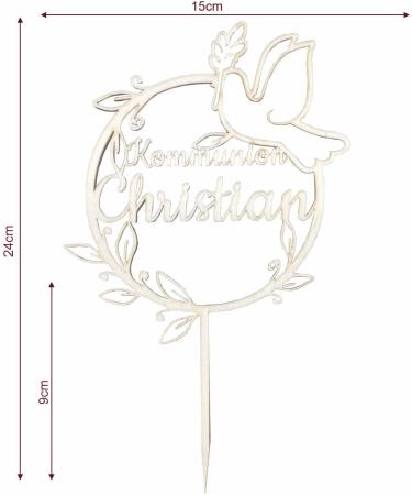 Personalized Wooden Cake Topper | Custom Name Decorations for Birthdays Weddings Baptisms & Communions - Perfect Cake Decoration - Buy Online on GoSupps.com