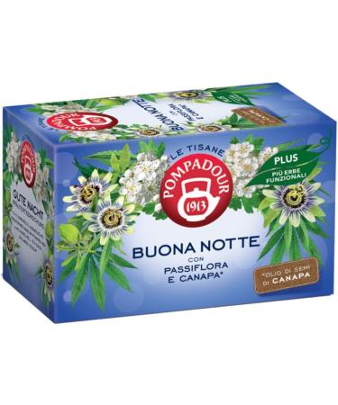  Pompadour Pompadour | Good Night Herbal Tea | Aromatic Herbs with Lemon Balm Lemongrass Hawthorn - 10 x 18 Filters (396 Gr) | Caffeine Free Sleep Herbal Tea - Buy Online on GoSupps.com