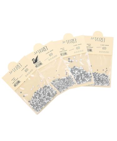 Flatback Nail Rhinestones Easy to Apply Acrylic 4 Bags Round Beads Nail Art Rhinestones for Household