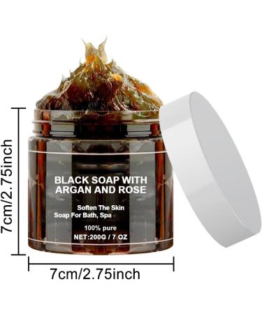  LinBomZony Moroccan Black Soap with Pink Argan Oil 200g Exfoliating Body Soap Deep Cleansing Moisturizing and Gentle Skin Polish Makes It Smooth and Delicate (1 Piece) - Buy Online on GoSupps.com
