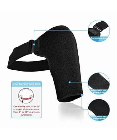 Adjustable Shoulder Support Brace for Rotator Cuff Pain Relief - Left & Right Arm - Includes Mesh Bag & Manual - Buy Online on GoSupps.com