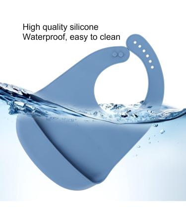 Elderly Silicone Bib Waterproof Elderly Bibs Prevent Food Falling Crumb Collector for Adults for Eating(blue) - Buy Online on GoSupps.com